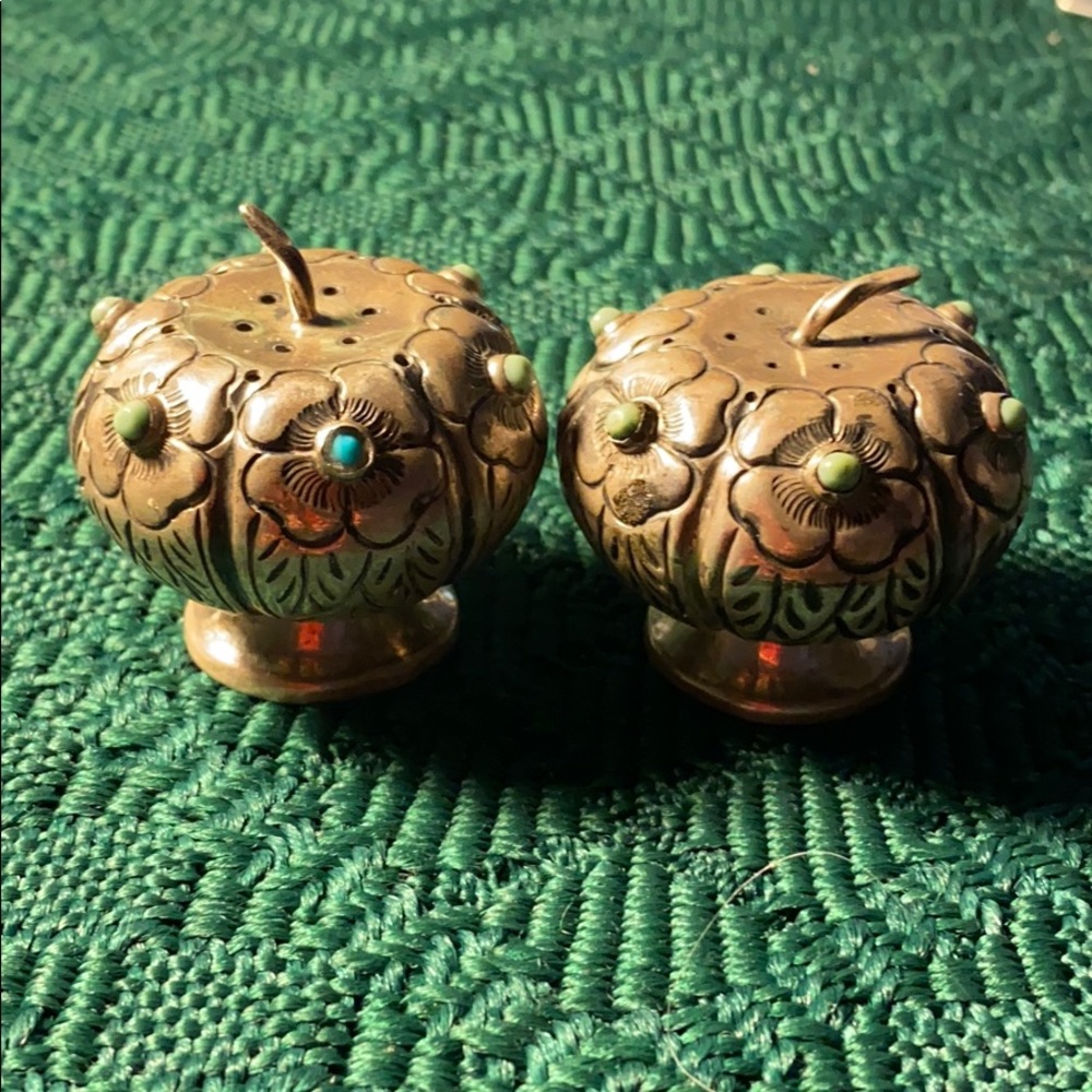 Sterling silver antique salt & pepper shakers